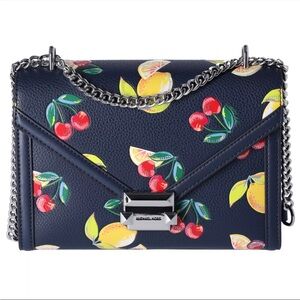 Michael Kors Navy Blue Cherry Print Women's Bag